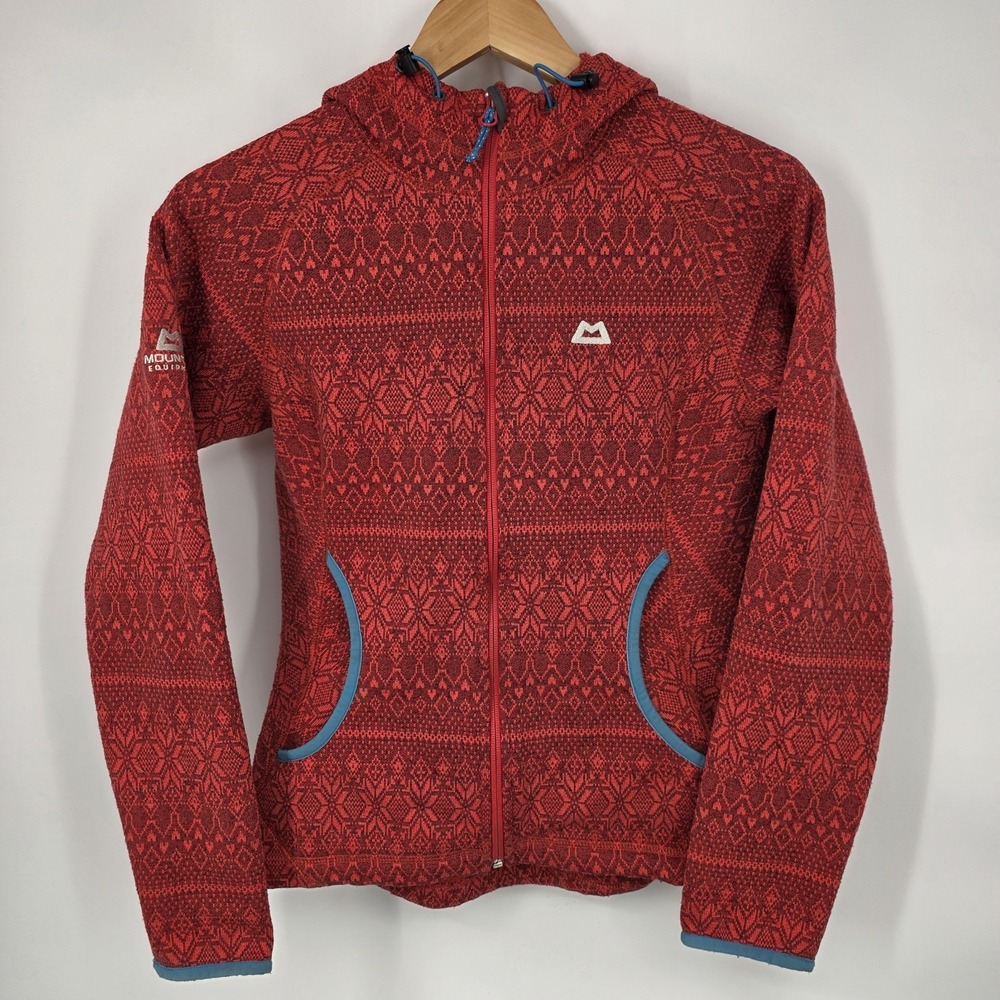 Mountain Equipment Fair Isle Women's Full Zip Fleece Jacket Orange Sz S UK‎ 10